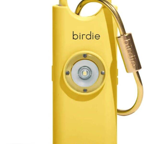 She's Birdie - The Original Personal Safety Alarm for Women by Women - Loud Siren, Strobe Light and Key Chain for Self Defense - Rechargeable with Power Switch and Flashlight (Lemon) : Electronics