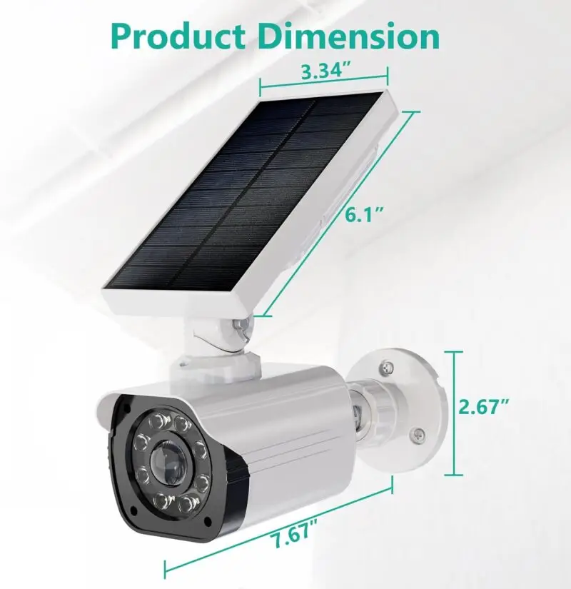WALI Dummy Fake Camera, Security Camera with Motion Sensor Light, Simulated Surveillance Security CCTV Dome Camera Indoor Outdoor (TCW2-SOL), 2 Packs, White-Solar : Electronics - Image 7