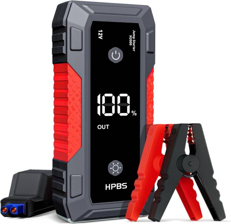 Jump Starter - 5000A Jump Starter Battery Pack for Up to 10.0L Gas and 8.0L Diesel Engines, Model H2000 12V Portable Car Battery Jump Starter Box with 3.0" LCD Display : Automotive