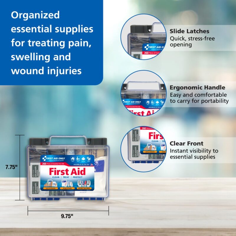 First Aid Only 91248 OSHA-Compliant First Aid Kit, All-Purpose 50-Person Emergency First Aid Kit for Business, Worksite, Home, and Car, 260 Pieces : Health & Household - Image 4