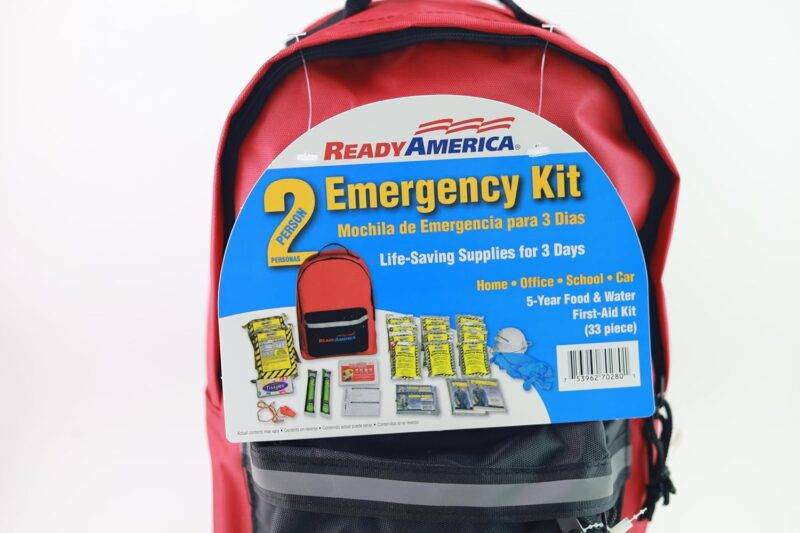 Ready America 70280 72 Hour Emergency Kit, 2-Person, 3-Day Backpack, Includes First Aid Kit, Survival Blanket, Portable Preparedness Go-Bag for Camping, Car, Earthquake, Travel, Hiking, and Hunting, Red : Health & Household - Image 2