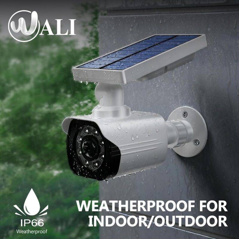WALI Dummy Fake Camera, Security Camera with Motion Sensor Light, Simulated Surveillance Security CCTV Dome Camera Indoor Outdoor (TCW2-SOL), 2 Packs, White-Solar : Electronics - Image 5