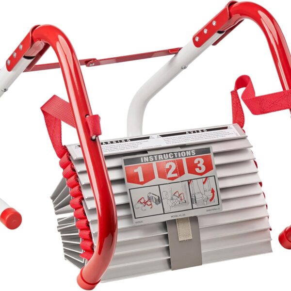 Kidde Fire Escape Ladder, 2-Story Rope Ladder, Extends to 13-Feet, Anti-Slip Rungs - Emergency Ladders -