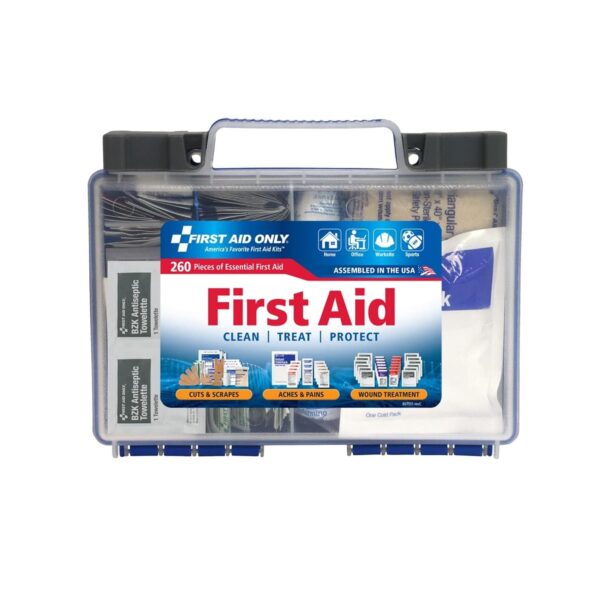 First Aid Only 91248 OSHA-Compliant First Aid Kit, All-Purpose 50-Person Emergency First Aid Kit for Business, Worksite, Home, and Car, 260 Pieces : Health & Household