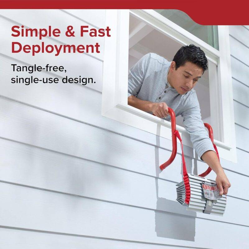 Kidde Fire Escape Ladder, 2-Story Rope Ladder, Extends to 13-Feet, Anti-Slip Rungs - Emergency Ladders - - Image 5