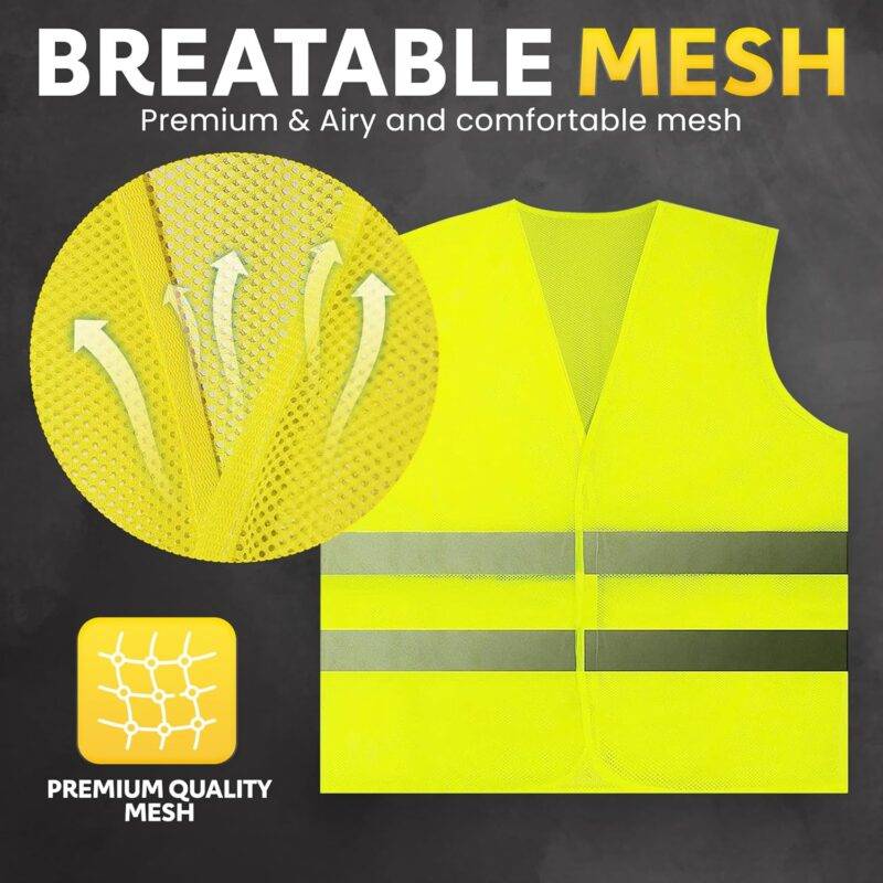 PeerBasics Safety Vests Reflective, 10 Pack, Mesh - - Image 8