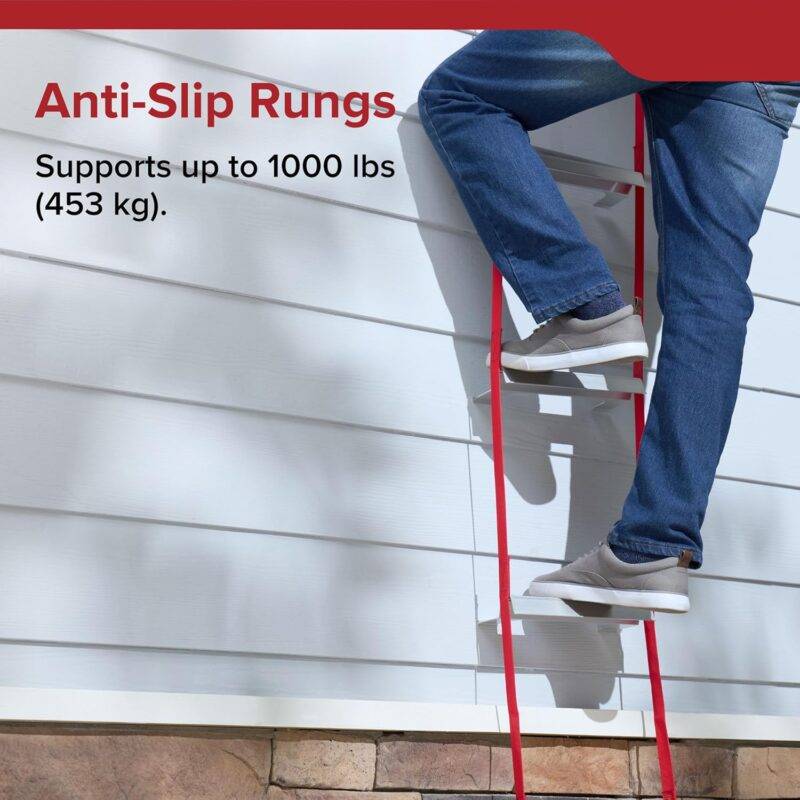 Kidde Fire Escape Ladder, 2-Story Rope Ladder, Extends to 13-Feet, Anti-Slip Rungs - Emergency Ladders - - Image 7